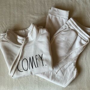 Rae Dunn White Comfy Sweatsuit